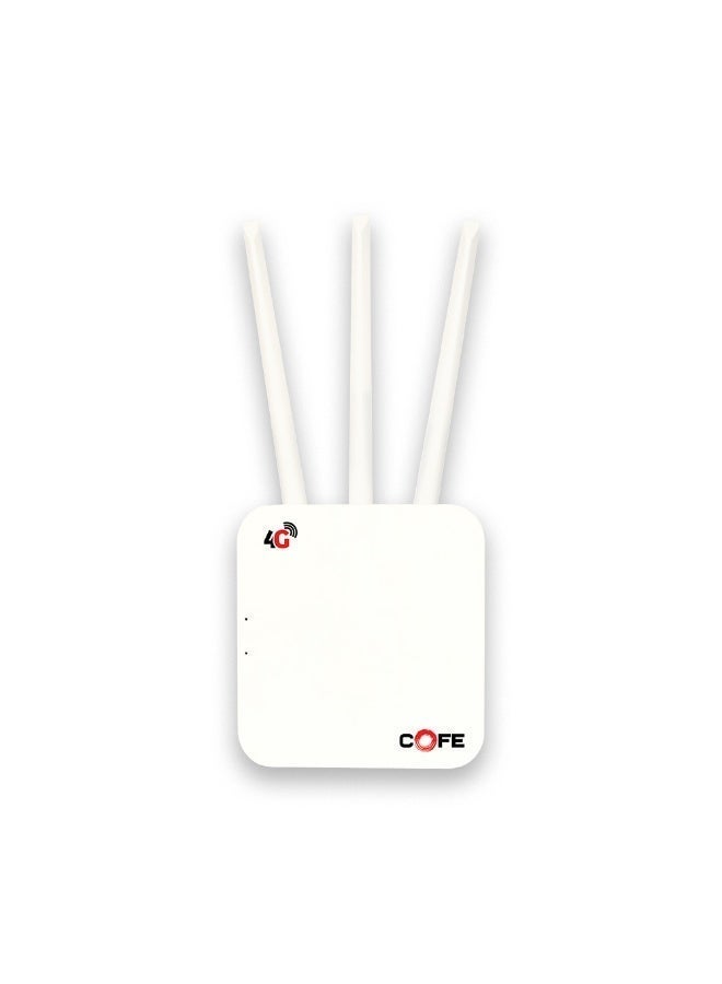 COFE 4G SIM WiFi 6 Router LAN Port, WiFi-6 Triple External Antenna Up to 120m Range Auto LAN/WAN Switching All SIM Support Plug & Play (CF-903) - Image 1